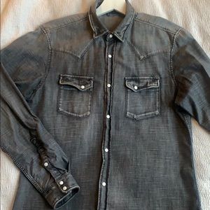 The Kooples - Vintage wash denim shirt